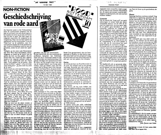recensie Rood Rotterdam, Haagse Post 12-05-84